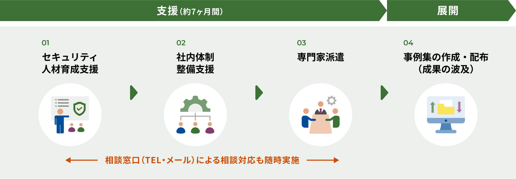 支援から展開までの全体像とスケジュール